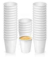 8 oz. Paper Disposable Coffee Cups for Hot and Cold Drinks by Green Direct – Party White Paper Tea Cup for Iced Coffee & Cappuccino – Water Drinking Cup Pack of 100