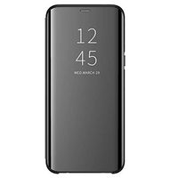 Case Compatible with Samsung Galaxy S11 case Ultra Slim Translucent View Vertical Flip Standing Kickstand Mirror Flexible Hard Plastic Protective Cover Bumper case for Samsung Galaxy S11 (Black)