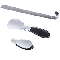 WSERE Set of 2 Shoehorn Stainless Steel Shoe Horn for Men Women Kids Seniors, 2 Styled Folding Shoe Horn Long Handle Shoe Horns