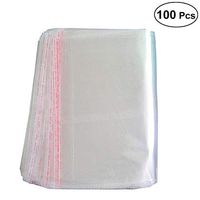 ULTNICE Clear Cellophane Bag Self Adhesive Plastic Grip Seal Bags 100pcs