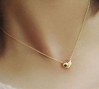 Gold Plated Heart Pendant Bib statement Chain Necklace Fashion Women Jewelry Prom Woman Pretty Stylish For gift Simple Cheap Jewerly Aesthetic Comfortable