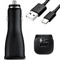 Adaptive Turbo Fast 15W Car Charger for Samsung Galaxy Tab S5e with Quick Charge 2 Detachable Hi-Power USB Type-C Cable! (1.2M / Black)