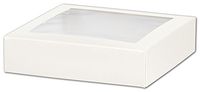 White Gift Box Lids with Window, 6 x 6 x 1 1/2"