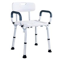 Elderly Bath Chair Pregnant Woman Bathroom Bathing Chair Disabled Bath Stool with Armrests Backrest Chair No Punching Aluminum Stool,A