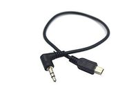 Duttek Mini USB Male Microphone Adapter to 3-Pole 3.5mm DC Male AUX Audio Jack Cable-0.3m/Black