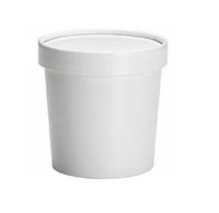 SafePro 16FCCW, 16 Oz. White Paper Soup Containers Combo With Lids, Catering Take Out Hot and Cold Deli Food Cups (100)