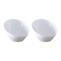 Party Essentials N085604 Hard Plastic 8-Ounce Angled Serving Bowl, 8 oz. White