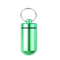 Niome Waterproof Aluminum Metal Pill Box Case Organizer with Keychain - Outdoor Medicine Bottle Key Ring Small First Aid Drug Holder Pill Container Green