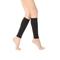FOCUSIN Compression Calf Sleeves (20-30mmHg) for Men & Women - Compression Footless Socks - for Running, Shin Splint, Medical, Travel, Nursing, Cycling, Black, Medium.