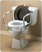 Raised Toilet Seat with Safety/Hand Rails - Model 6473