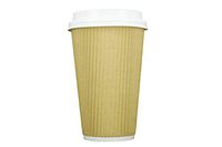 [500 SETS] Disposable Double Walled Hot Cups - No Sleeves needed Premium 16 oz Insulated Ripple Wall To Go Hot Coffee Tea Chocolate Drinks Perfect Travel ToGo Paper Cup Natural Kraft (16oz Cups)