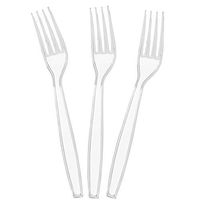 200 Count Heavy Clear Nice Plastic Forks Disposable Fork Bulk