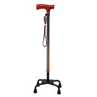 cane Lightweight Walking Stick with Ergonomic Handle Four Foot Base 10 Adjustable Height for Men Or Women Disabled and Elderly Mobility HOJZ,Gold