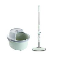 MOP Spinning and Bucket Cleaning Set Multi-Function Hand Pressure Single Barrel Washing and Dehydrating 2 in 1 Green