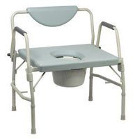 McKesson Bariatric Commode Chair Drop Arm Steel Padded Back Up to 1,000 lbs