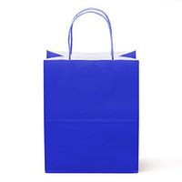 12 Counts Food Safe Premium Paper and Ink Medium 10” X 8”, Vivid Colored Kraft Bag with Colored Sturdy Handle, Perfect for Goodie Favor DIY Bag, Environmentally Safe (Medium, Royal Blue)