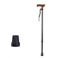 Crutches Folding Retractable Cane for The Elderly Aluminum Old Age Non-Slip Cane Adjustable Height (Color : Black, Size : 61cm)