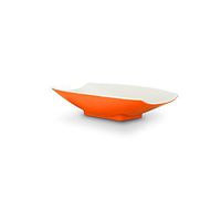 Bon Chef 53701-2ToneOrange Melamine Curves Bowl, Orange Outside/White Inside