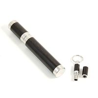 Bey-Berk C140 Carbon Fiber Finished with Chrome Accent 52 ga. Cigar Tube and Punch Cutter Gift Set, One Size, Black