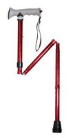 Drive Medical Adjustable Height Aluminum Folding Cane with Comfortable Gel Hand Grip, Red Crackle