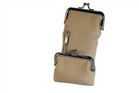 Womens Leather Cigarette and Lighter Case with Twist Clasp in Choice of Colors (Cream)