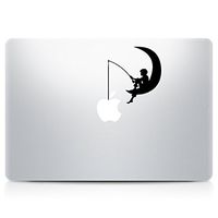 DecalGalleria - Fishing on the Moon Vinyl Decal Sticker for MacBook, MacBook Pro and MacBook Air 11, 12, 13, 15, 17 inch