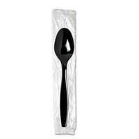 Dixie TH53C7 Individually Wrapped Teaspoons, Plastic, Black 1000/Carton
