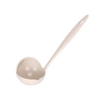 YRD TECH Spoons 2 in 1 Long Handle Lovely Porridge Creative Wheat Straw Soup Spoon with Filter Dinnerware Kitchen Colander Tools (Beige)