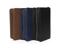 3 Pack Of Wall St Smoker Grand Vegan Leather Portable Travel Cigar Case, Set of 3 Cases, Holds 8-10 Double Gordo Cigars (Multi Pack)