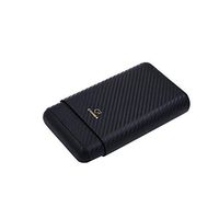 Qiyuezhuangshi Cigarette case, Carbon Fiber Travel Cedar Wood Four Portable Cigar Holsters, Cigar Box, Retractable Cigar Box, Compact, Black,Elegant Appearance (Color : Black)