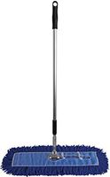 48" Blue Closed Loop Ergonomic Dust Mop Kit : (1) 48" Blue Industrial Dust Mop, (1) 48" Wire Dust Mop Frame & (1) Industrial Ergonomic Extension Handle