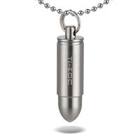 TI-EDC Titanium Mini Pill Fob, Bullet Design Waterproof Keychain Pill Holder, Charm Pendant Pill Reminder, Ultra-Lightweight 0.28oz, Inner Depth - 0.84”