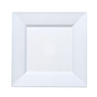 Lillian Tablesettings 10 Count Square Plastic Plate, 8-Inch, White