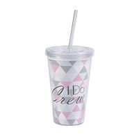 I Do Crew Plastic Tumbler with Straw