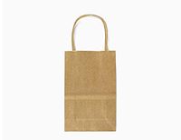 24CT SMALL BROWN BIODEGRADABLE, FOOD SAFE INK & PAPER, PREMIUM QUALITY PAPER (STURDY & THICKER), KRAFT BAG WITH COLORED STURDY HANDLEs (Small, Brown)