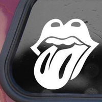SoCool - Rolling Stone Rock Band Music - Vinyl 4" tall (Color: WHITE) decal laptop tablet skateboard car windows stickers