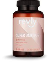 Amazon Brand - Revly Super Omega-3 Wild-Caught Fish Oil with Natural Lemon Flavor - EPA, DHA Omega 3-Fatty Acids - 90 Softgels (1280 mg per serving, 2 Softgels), Satisfaction Guaranteed