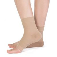 Bcurb Ankle Compression Sleeve Plantar Fasciitis Foot Heel Arch Support Socks (Beige - 1 Pair, Large/X-Large)