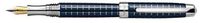 Laban Blue & .925 Sterling Silver Navy Grid Broad Point Fountain Pen - LST-F9191-4BLB