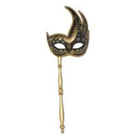 Beistle 54200-GD Gold Glittered Mask with Stick