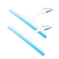 Gentle Glass Wiper Glass Scraper Glass Wiper Window Glass Cleaner Home Tools Soap Cleaner Soft Silicone Blade Home Shower Bathroom Mirror Scraper (Blue)