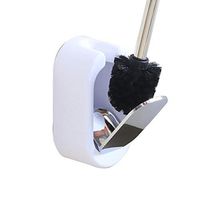 OUNONA Toilet Brush and Holder Set Wall-Mounted Morden Cleaning Brush for Home Bathroom Saving Place(White)