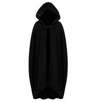 CHIDY Womens Gothic Hooded Open Front Poncho Cape Coat Trench Outwear Jacket Cloak Maxi Outwear (Large,Black)