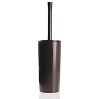 mDesign Slim Compact Plastic Toilet Bowl Brush and Holder for Bathroom Storage - Sturdy, Deep Cleaning - Bronze