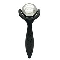 Klsk Hand-held Roller Massager Fitness Yoga Muscle Strain Recovery Stainless Steel Hot and Cold Ice Cold Massage Ball (Color : Black)