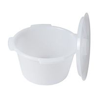 DMI Universal Replacement Plastic Commode Pail with Lid, 7 quarts, Durable and Sturdy, Easy to Clean, Clear