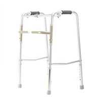 Light Aluminum Walker Foldable,Walking Zimmer Frame Armrest - Adjustable Height Portable Cane Holder for Seniors,Geriatric,Bariatric