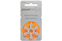 120 x Size P13 PowerOne Hearing Aid Batteries Mercury Free
