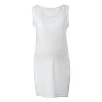 Jeash Ladies Women Maternity Bodycon Sleeveless Highly Elastic Wrapped Dress Sexy Solid Vest Summer Sundress (L, White)