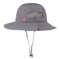 Meidexian888 Windproof Fishing Hats, Summer Nylon Wide Brim Sun Protection Hat Outdoor Mesh Fishing Cap (Gray)
